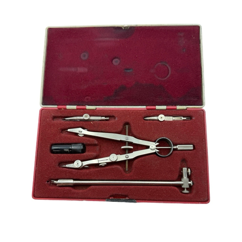Vintage Drafting Set with plastic case- Made in Germany